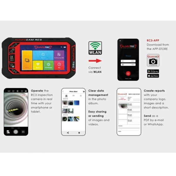 RC3 Inspection camera (digital) - 15 m + RUNPOSTICKS Comfort Package - Image 3