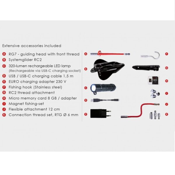 RC2 inspection camera 50m + GF4.5 fiberglass rod Ø 4,5 mm - Image 8