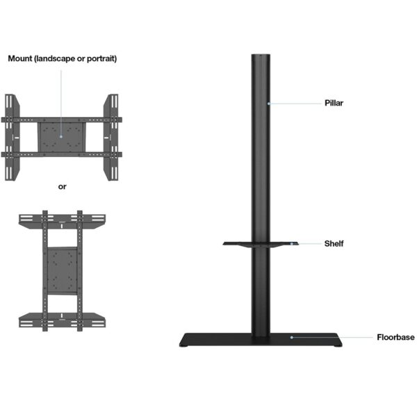 M Display Stand 180 Single Black - Image 6